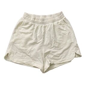 BARELY WORN - The Softest French Terry Lounge Shorts off white sweatpant short